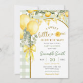 Lemon Gingham baby shower invitation 招待状 (正面)