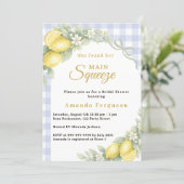 Lemon gingham blue main squeeze bow Bridal Shower 招待状 (スタンド正面)