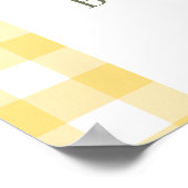 Lemon gingham bow welcome Baby Shower ポスター (角)