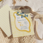 Lemon Gingham Ciao Baby Shower 招待状