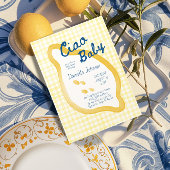 Lemon Gingham Ciao Baby Shower 招待状