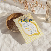 Lemon Gingham Ciao Baby Shower 招待状