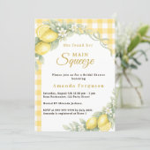 Lemon gingham main squeeze bow Bridal Shower 招待状 (スタンド正面)