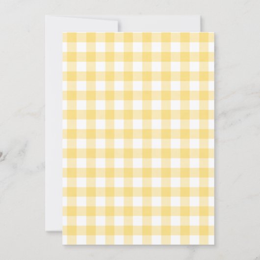 Lemon gingham main squeeze bow Bridal Shower 招待状 (裏面)