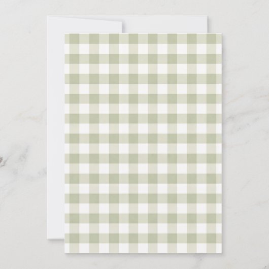 Lemon gingham sage main squeeze bow Bridal Shower 招待状 (裏面)