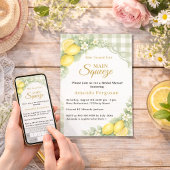 Lemon gingham sage main squeeze bow Bridal Shower 招待状