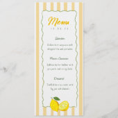 Lemon Graduation Menu Card Yellow Stripe Citrus メニュー (正面)