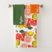 Lemon green orange citrus Pattern name バスタオルセット (インサイチュ)