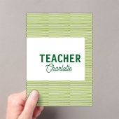 Lemon green white stripes teacher professor name c アクリル招待状 (インサイチュ (ポータブル))