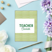 Lemon green white stripes teacher professor name c アクリル招待状 (インサイチュ (ウェディング))
