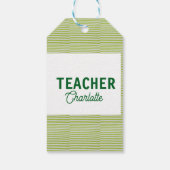 Lemon green white stripes teacher professor name c ギフトタグ (裏面)