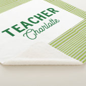Lemon green white stripes teacher professor name c シェルパブランケット (3/4)