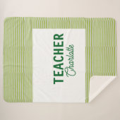 Lemon green white stripes teacher professor name c シェルパブランケット (正面(横))