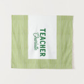 Lemon green white stripes teacher professor name c タペストリー (正面(横))