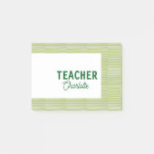 Lemon green white stripes teacher professor name c ポストイット (正面)