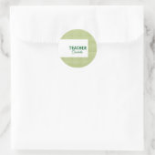 Lemon green white stripes teacher professor name c ラウンドシール (バッグ)