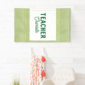 Lemon green white stripes teacher professor name c 横断幕 (インサイチュ)