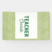 Lemon green white stripes teacher professor name c 横断幕 (横)