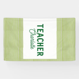 Lemon green white stripes teacher professor name c 横断幕