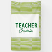 Lemon green white stripes teacher professor name c 横断幕 (縦)