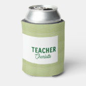 Lemon green white stripes teacher professor name c 缶クーラー (缶裏面)