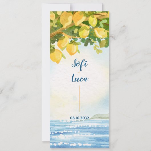 Lemon Grove Coastal  Wedding Ceremony Program 招待状 (正面)