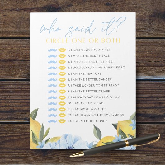 Lemon He Said She Said Shower Game Pack ノートパッド