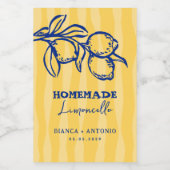Lemon Homemade Limoncello Italian Wedding Favor ワインラベル (シングルラベル)