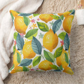 lemon in yellow pattern クッション (ブランケット)