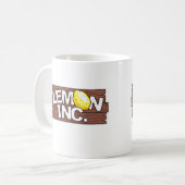 Lemon Inc.ロゴのマグ コーヒーマグカップ (正面左)