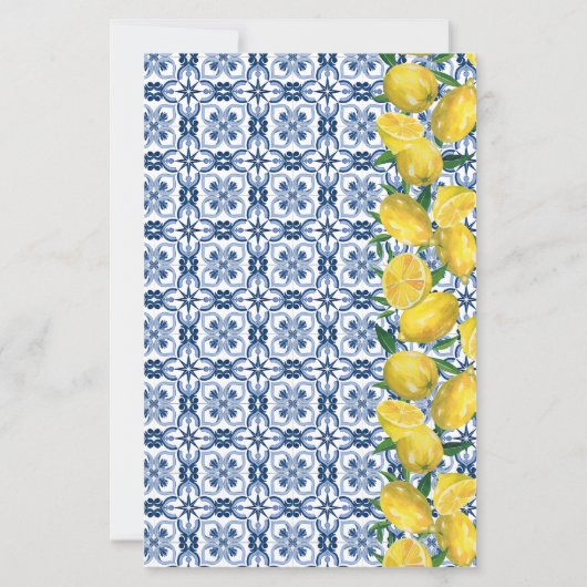Lemon Italian blue Tile Recipe dividers (裏面)