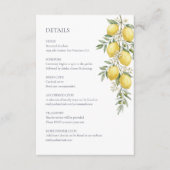 Lemon Italian Wedding Details Enclosure エンクロージャーカード (正面)