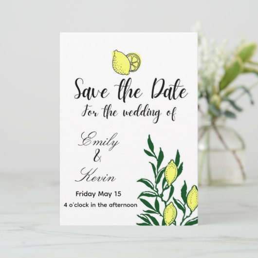 Lemon Italy wedding  招待状 (スタンド正面)