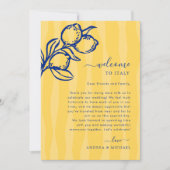 Lemon Italy Wedding Welcome Letter Itinerary Card 招待状 (正面)