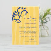 Lemon Italy Wedding Welcome Letter Itinerary Card 招待状 (スタンド正面)