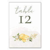 Lemon Kissed Wedding Table Number Card テーブルナンバー (裏面)
