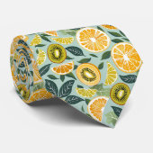 Lemon Kiwi Pattern Men's Necktie  ネクタイ (ロール)
