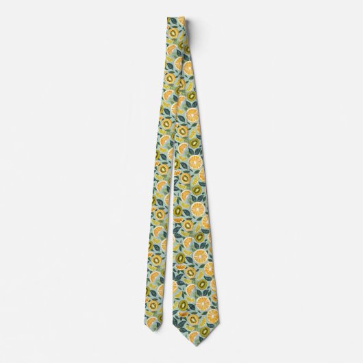 Lemon Kiwi Pattern Men's Necktie  ネクタイ (裏面)