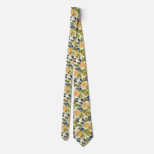 Lemon Kiwi Pattern Men's Necktie  ネクタイ (裏面)