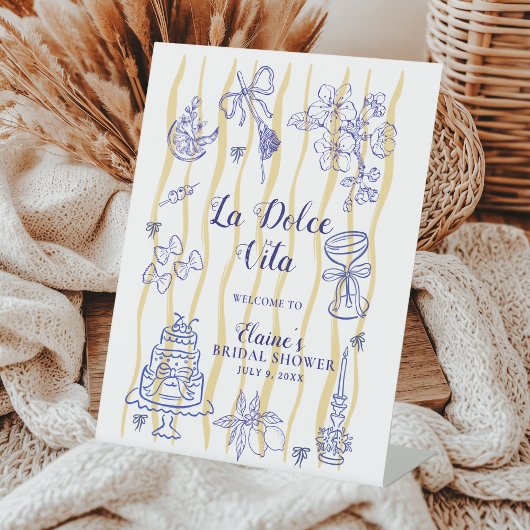 Lemon La Dolce Vita Bridal Shower Welcome 台座サイン