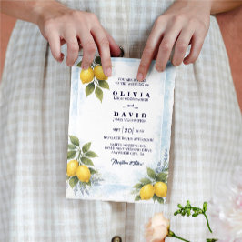 Lemon Lavender Mediterranean Wedding Invitation 招待状