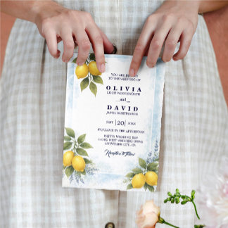 Lemon Lavender Mediterranean Wedding Invitation 招待状