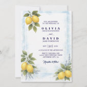 Lemon Lavender Mediterranean Wedding Invitation 招待状 (正面)