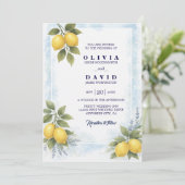 Lemon Lavender Mediterranean Wedding Invitation 招待状 (スタンド正面)