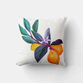 Lemon Leaf Pillow | Artistic Citrus Garden  クッション