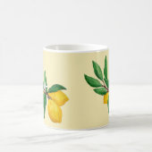 Lemon Leaf Watercolor Design | Citrus Yellow コーヒーマグカップ (中央)