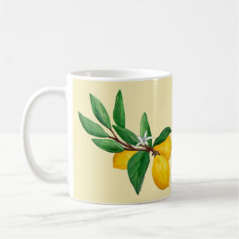 Lemon Leaf Watercolor Design | Citrus Yellow コーヒーマグカップ