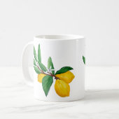 Lemon Leaf Watercolor Design | Fresh Citrus  コーヒーマグカップ (正面左)