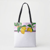 Lemon Leaf Watercolor Tote | Pink Amalfi Citrus トートバッグ (正面)
