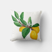 Lemon Leaves Citrus Yellow Green Leaf Watercolor クッション (正面)